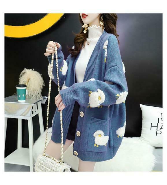 Cute Sheep Cardigan Sweater - Y2K Fashion Coquette Aesthetic Grunge Style Pastel Goth Fall Sweaters Cute Sheep Cardigan Sweater - Y2K Fashion Coquette Aesthetic Grunge Style Pastel Goth Fall Sweaters