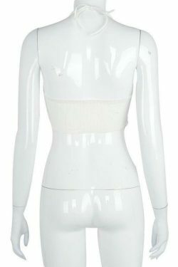 Cute Y2K Halter Crop Top in Coquette Aesthetic, Grunge Style, Pastel Goth - Perfect for