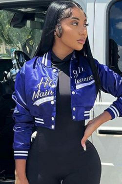 Cute Y2K Style Crop Top Baseball Jacket for Women - Coquette Aesthetic Grunge Fashion