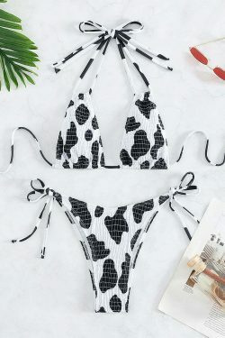Dairy Printed Sexy Suit Bikini - Y2K Fashion Coquette Aesthetic Grunge Style