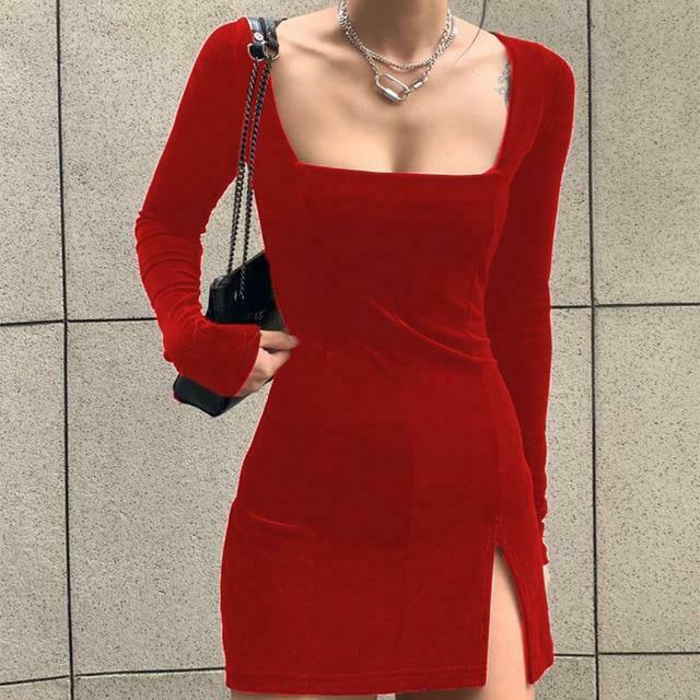 Dark Academia Style Velvet Mini Dress - Y2K Fashion Aesthetic for Women Dark Academia Style Velvet Mini Dress - Y2K Fashion Aesthetic for Women