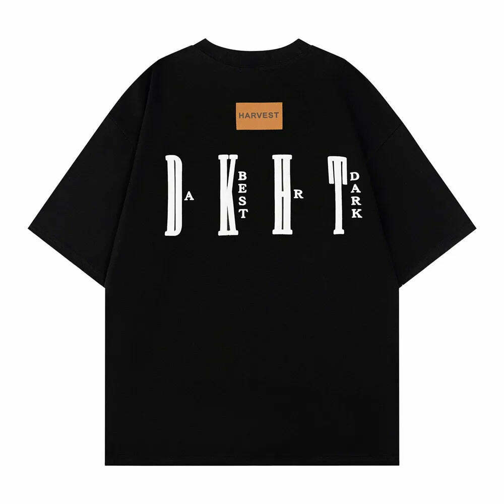 DARK HARVEST 'DKHST' Logo Tee - Y2K Aesthetic Fashion, Grunge & Coquette Vibes DARK HARVEST 'DKHST' Logo Tee - Y2K Aesthetic Fashion, Grunge & Coquette Vibes