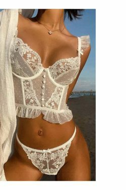 Delicate Dreams Lace Corset - Y2K Fashion Statement with Coquette Aesthetic & Grunge Style