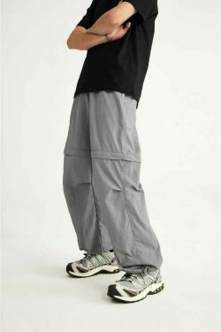 Detachable Waterproof Nylon Shorts/Trousers for Y2K Fashion Enthusiasts