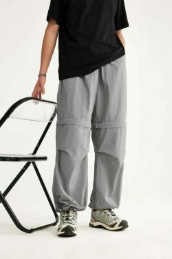 Detachable Waterproof Nylon Shorts/Trousers for Y2K Fashion Enthusiasts