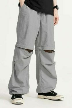 Detachable Waterproof Nylon Shorts/Trousers for Y2K Fashion Enthusiasts