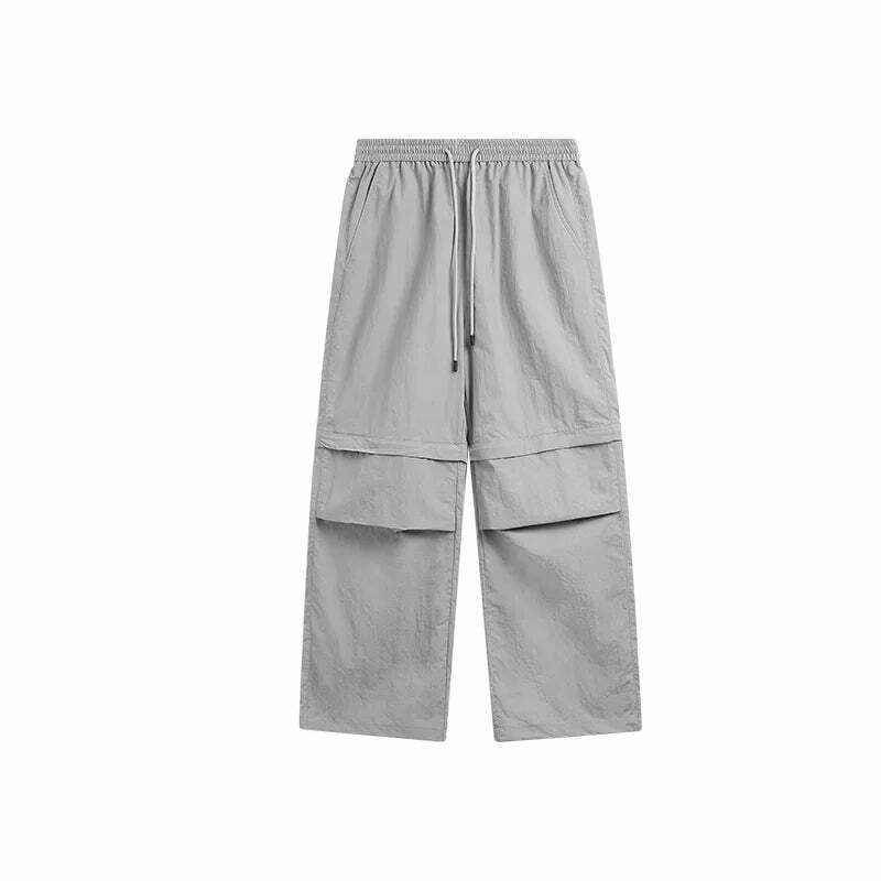 Detachable Waterproof Nylon Shorts/Trousers for Y2K Fashion Enthusiasts Detachable Waterproof Nylon Shorts/Trousers for Y2K Fashion Enthusiasts