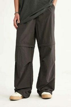Detachable Waterproof Nylon Shorts/Trousers for Y2K Fashion Enthusiasts