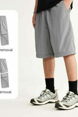 Detachable Waterproof Nylon Shorts/Trousers for Y2K Fashion Enthusiasts