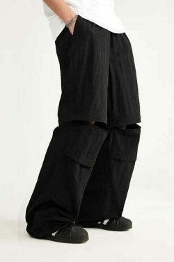 Detachable Waterproof Nylon Shorts/Trousers for Y2K Fashion Enthusiasts