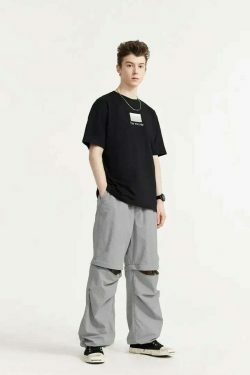 Detachable Waterproof Nylon Shorts/Trousers for Y2K Fashion Enthusiasts