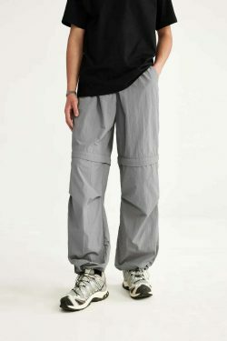 Detachable Waterproof Nylon Shorts/Trousers for Y2K Fashion Enthusiasts