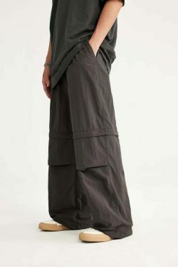 Detachable Waterproof Nylon Shorts/Trousers for Y2K Fashion Enthusiasts