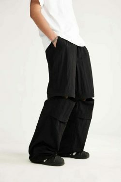 Detachable Waterproof Nylon Shorts/Trousers for Y2K Fashion Enthusiasts