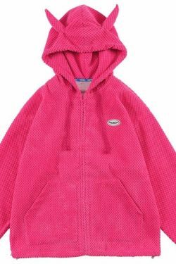 Devil Horns Hoodie - Y2K Fashion Statement with a Coquette Aesthetic Twist for Women