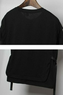 Double Layer Strapped T-Shirt: Y2K Fashion with Coquette & Grunge Aesthetics