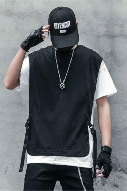 Double Layer Strapped T-Shirt: Y2K Fashion with Coquette & Grunge Aesthetics