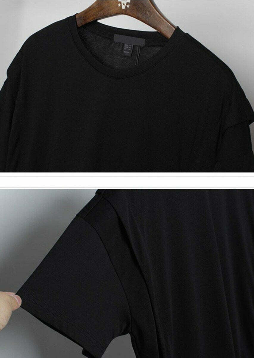 Double Layer Strapped T-Shirt: Y2K Fashion with Coquette & Grunge Aesthetics Double Layer Strapped T-Shirt: Y2K Fashion with Coquette & Grunge Aesthetics