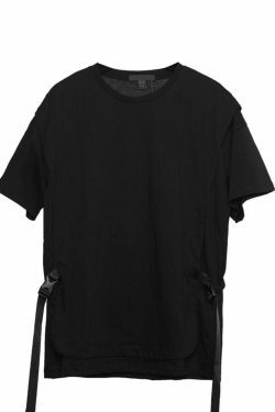 Double Layer Strapped T-Shirt: Y2K Fashion with Coquette & Grunge Aesthetics