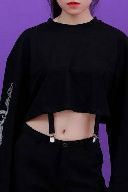 Dragon Cropped Long Sleeve: Y2K Fashion Aesthetic Top - Coquette Grunge Pastel Goth