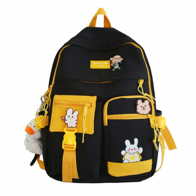 Duck Design Cute School Backpack - Y2K Fashion Aesthetic for Women with Coquette and Grunge Style Duck Design Cute School Backpack - Y2K Fashion Aesthetic for Women with Coquette and Grunge Style