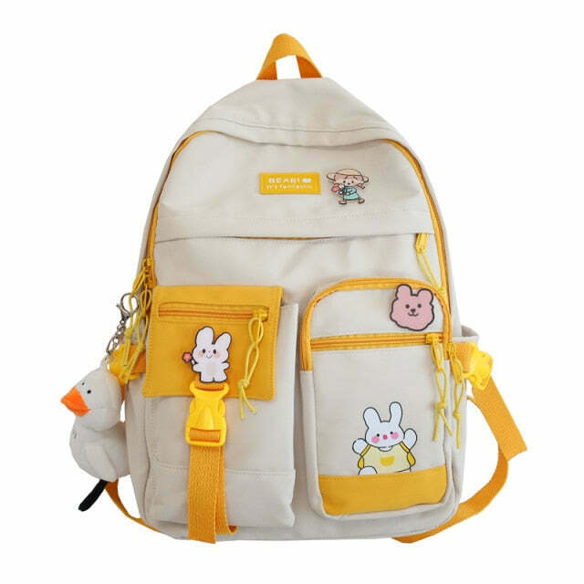 Duck Design Cute School Backpack - Y2K Fashion Aesthetic for Women with Coquette and Grunge Style Duck Design Cute School Backpack - Y2K Fashion Aesthetic for Women with Coquette and Grunge Style