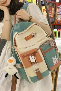 Duck Design Cute School Backpack - Y2K Fashion Aesthetic for Women with Coquette and Grunge Style