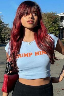 Dump Him Crop Top - Y2K Fashion Statement for Women Embracing Coquette Aesthetic and Grunge Style