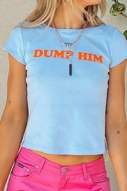 Dump Him Crop Top - Y2K Fashion Statement for Women Embracing Coquette Aesthetic and Grunge Style