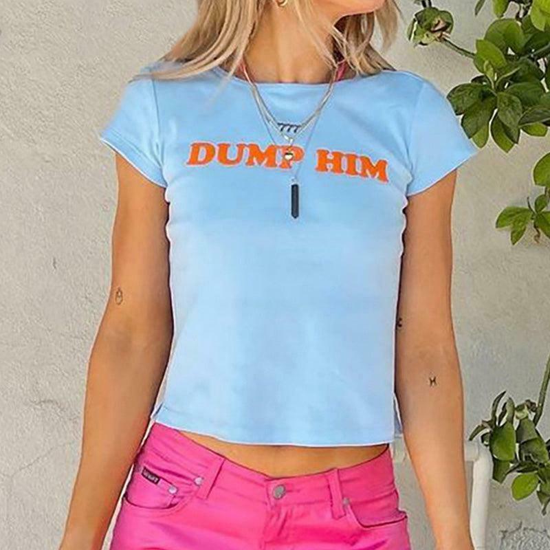 Dump Him Crop Top - Y2K Fashion Statement for Women Embracing Coquette Aesthetic and Grunge Style