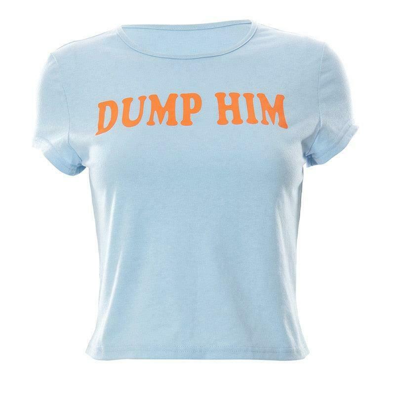 Dump Him Crop Top - Y2K Fashion Statement for Women Embracing Coquette Aesthetic and Grunge Style