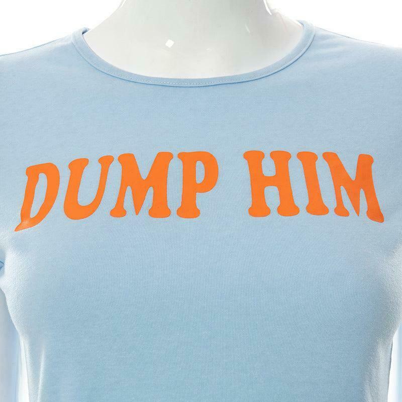 Dump Him Crop Top - Y2K Fashion Statement for Women Embracing Coquette Aesthetic and Grunge Style
