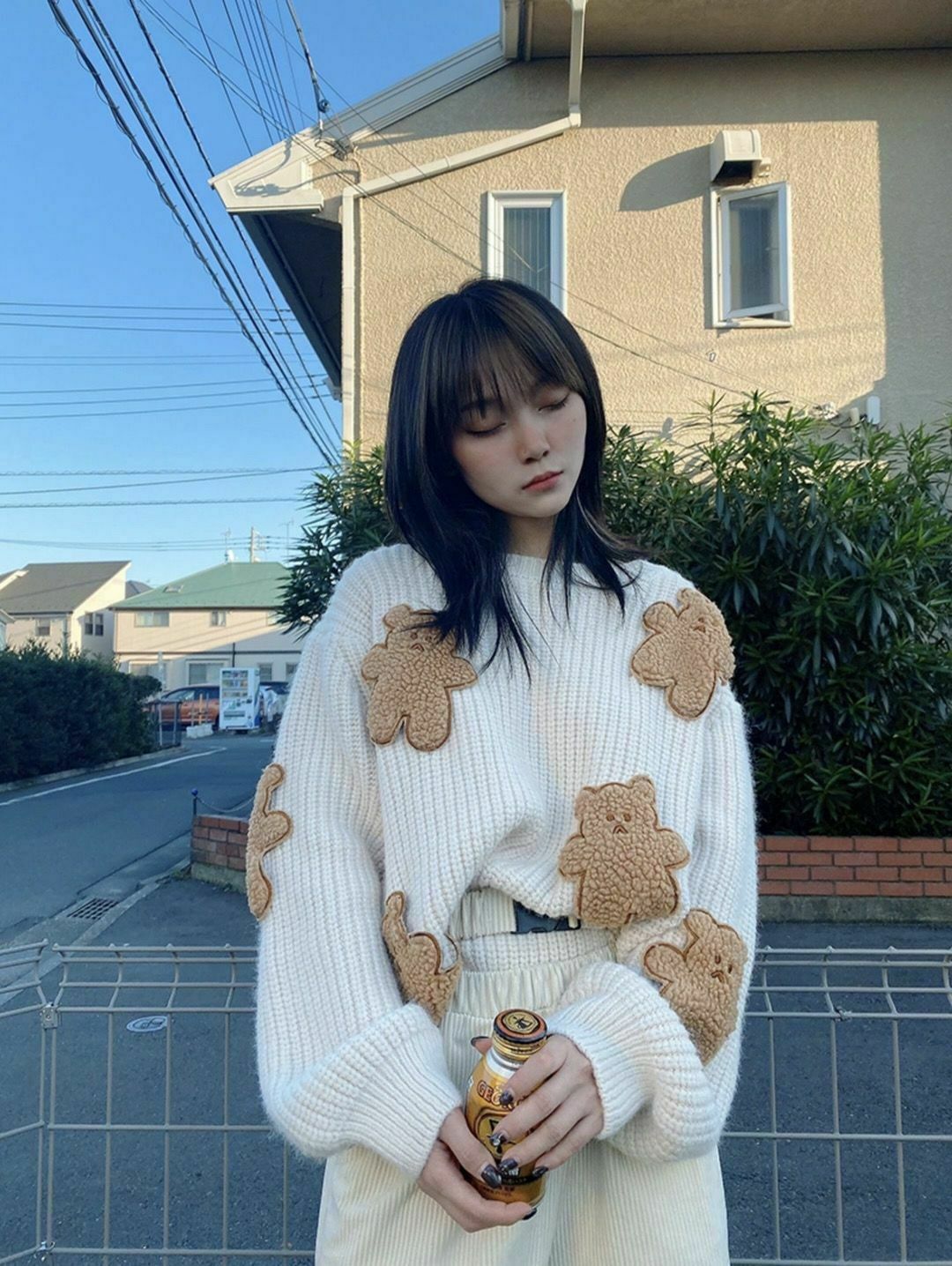 Dusty Bear Knit Pullover - Y2K Aesthetic with Grunge & Coquette Style Dusty Bear Knit Pullover - Y2K Aesthetic with Grunge & Coquette Style