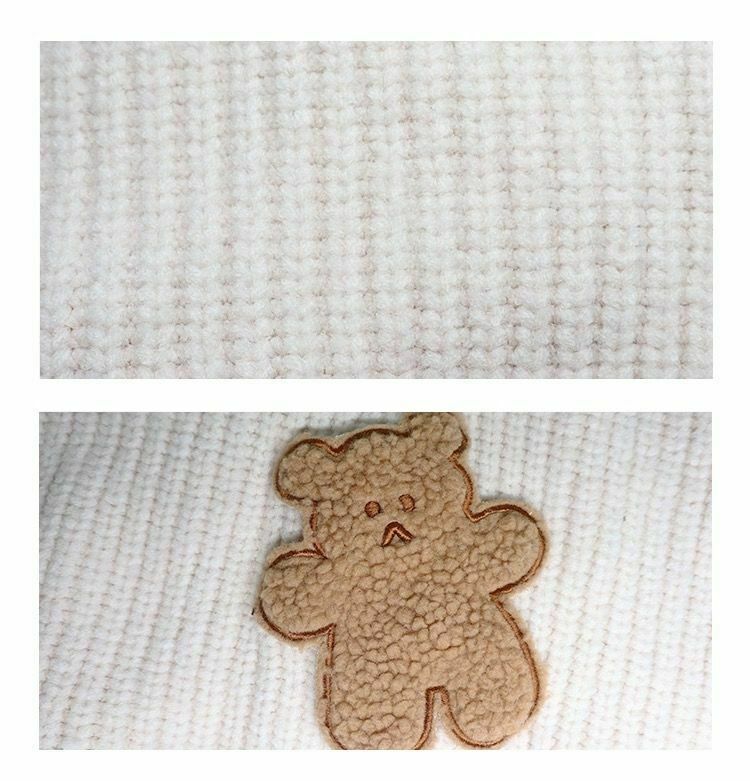 Dusty Bear Knit Pullover - Y2K Aesthetic with Grunge & Coquette Style Dusty Bear Knit Pullover - Y2K Aesthetic with Grunge & Coquette Style