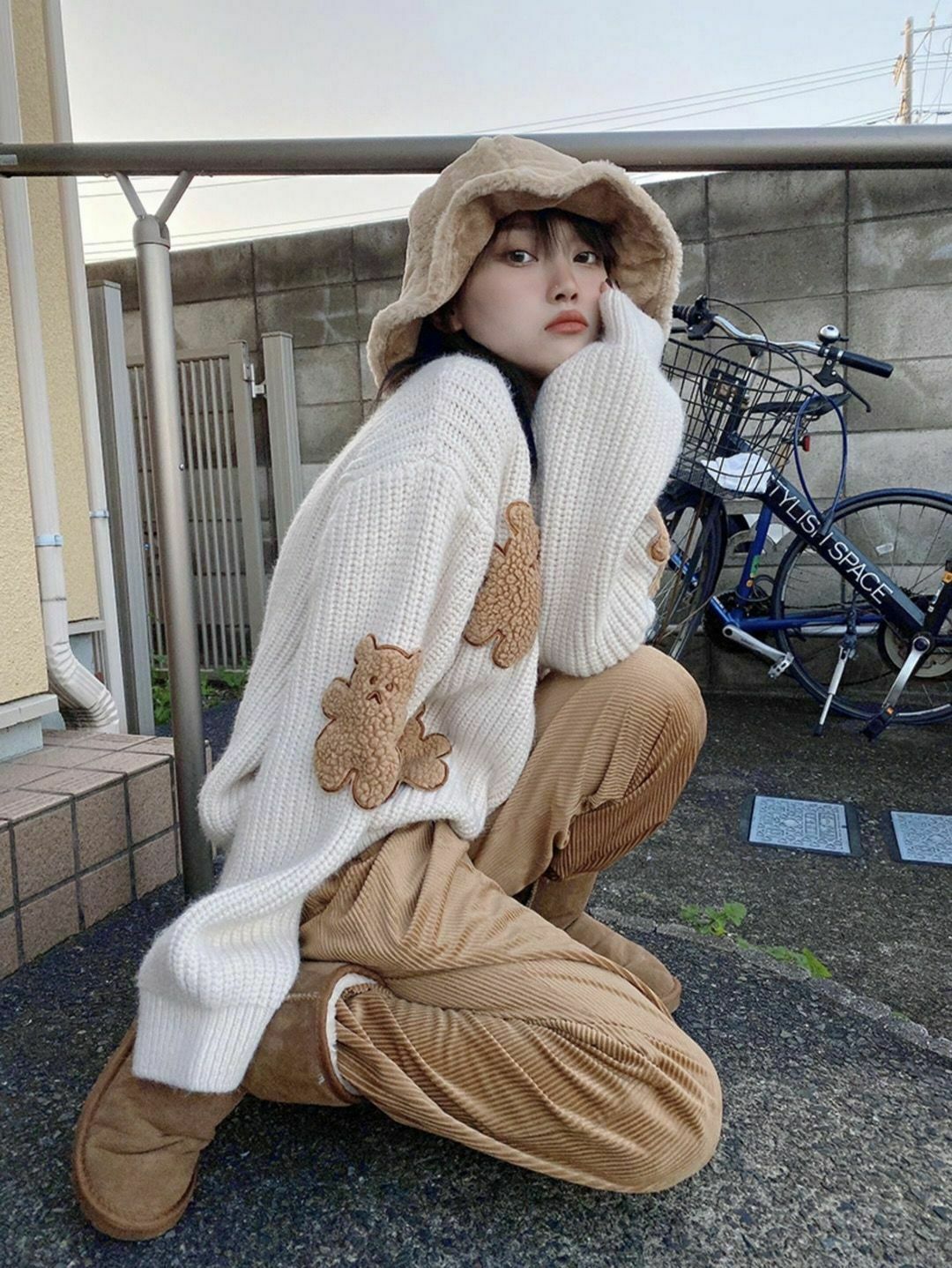 Dusty Bear Knit Pullover - Y2K Aesthetic with Grunge & Coquette Style Dusty Bear Knit Pullover - Y2K Aesthetic with Grunge & Coquette Style