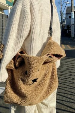 Dusty Bear Knit Pullover - Y2K Aesthetic with Grunge & Coquette Style