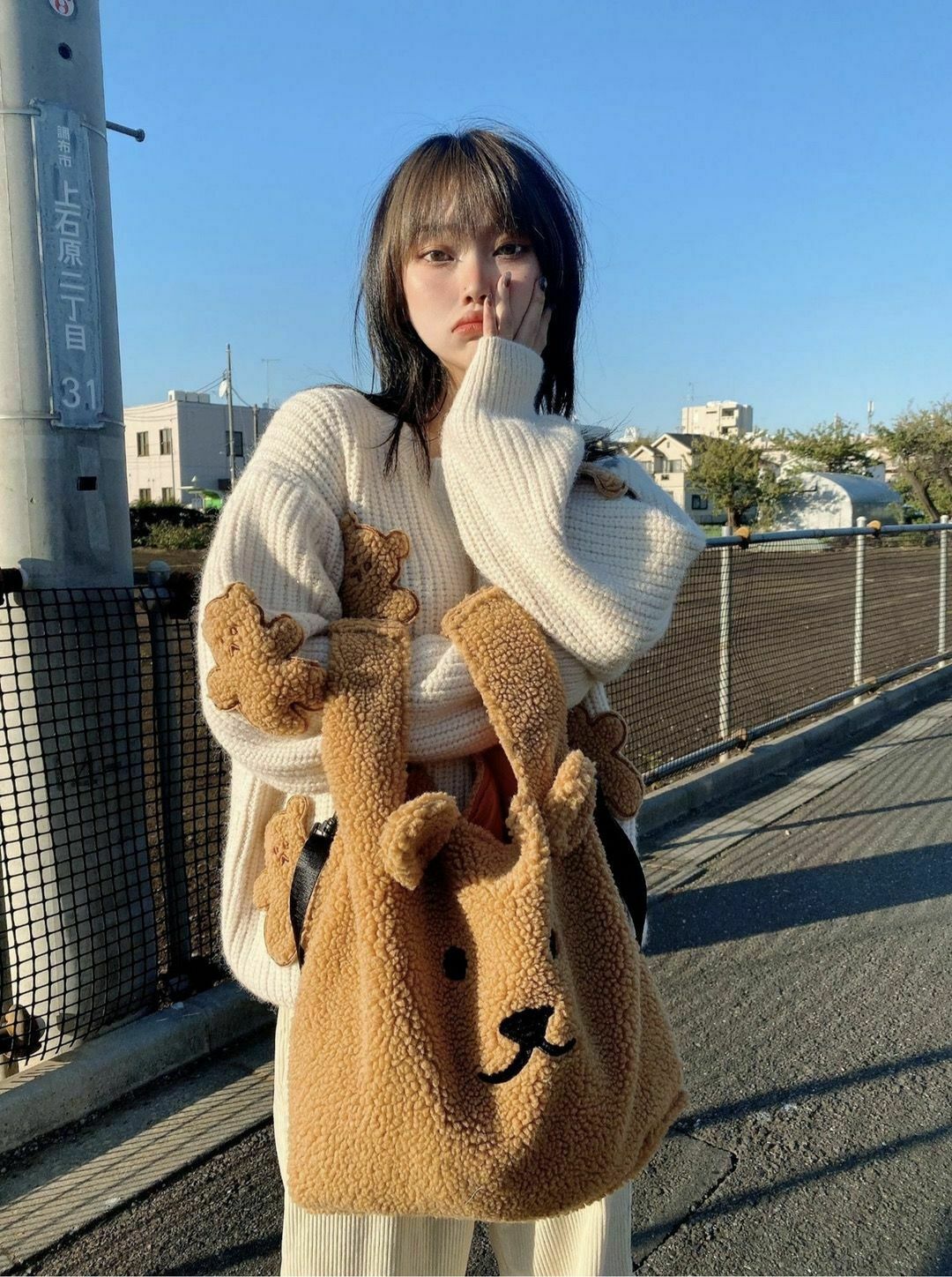 Dusty Bear Knit Pullover - Y2K Aesthetic with Grunge & Coquette Style Dusty Bear Knit Pullover - Y2K Aesthetic with Grunge & Coquette Style