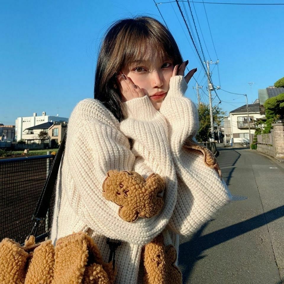 Dusty Bear Knit Pullover - Y2K Aesthetic with Grunge & Coquette Style Dusty Bear Knit Pullover - Y2K Aesthetic with Grunge & Coquette Style