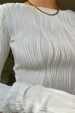 Eden Ruched Skinny Tee - Y2K Fashion Top with Coquette Aesthetic and Grunge Style