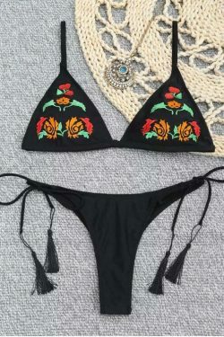 Embroidered Bikini Set: Y2K Fashion Swimwear - Coquette Aesthetic, Gr