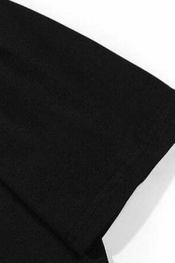 Embroidered Kanji Y2K Fashion Tee - Coquette Aesthetic Grunge Style with Pastel Goth Vibes