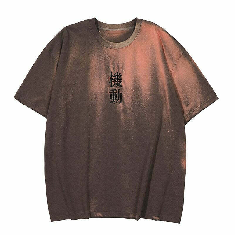 Embroidered Kanji Y2K Fashion Tee - Coquette Aesthetic Grunge Style with Pastel Goth Vibes Embroidered Kanji Y2K Fashion Tee - Coquette Aesthetic Grunge Style with Pastel Goth Vibes