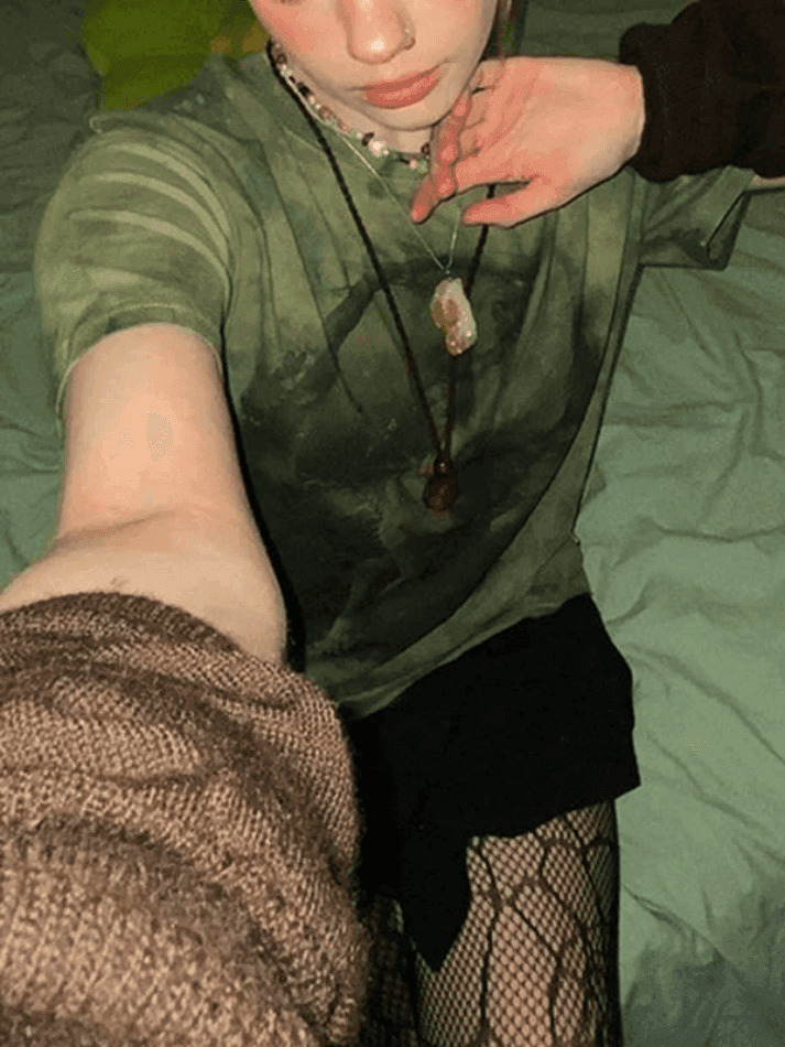 Fairy Print Tie Dye Grunge Tee - Y2K Aesthetic Women's Fashion Fairy Print Tie Dye Grunge Tee - Y2K Aesthetic Women's Fashion