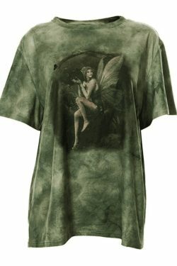 Fairy Print Tie Dye Grunge Tee - Y2K Aesthetic Women's Fashion