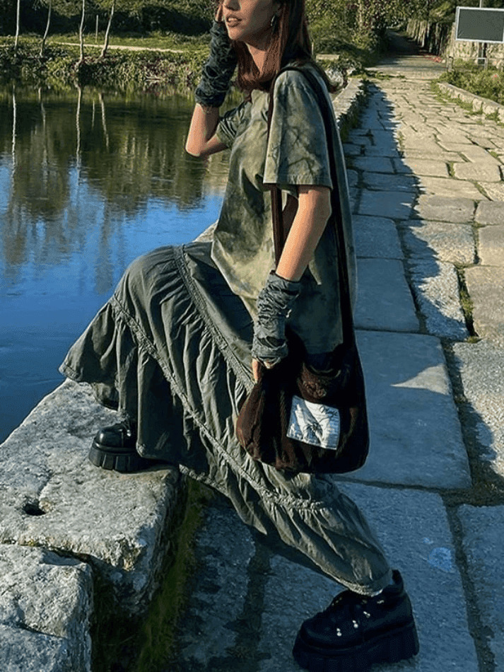 Fairy Print Tie Dye Grunge Tee - Y2K Aesthetic Women's Fashion Fairy Print Tie Dye Grunge Tee - Y2K Aesthetic Women's Fashion