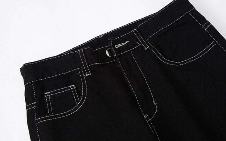 Flame Stitch Jeans: Y2K Fashion Statement with Coquette Aesthetic and Grunge Style Flame Stitch Jeans: Y2K Fashion Statement with Coquette Aesthetic and Grunge Style