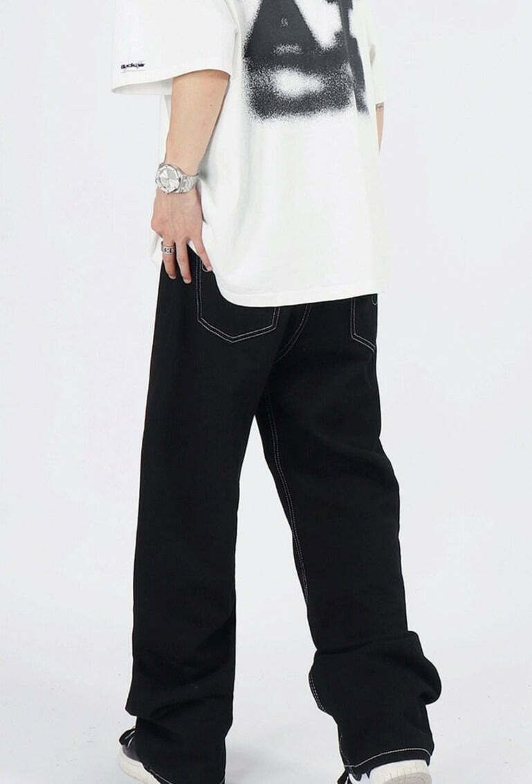 Flame Stitch Jeans: Y2K Fashion Statement with Coquette Aesthetic and Grunge Style Flame Stitch Jeans: Y2K Fashion Statement with Coquette Aesthetic and Grunge Style