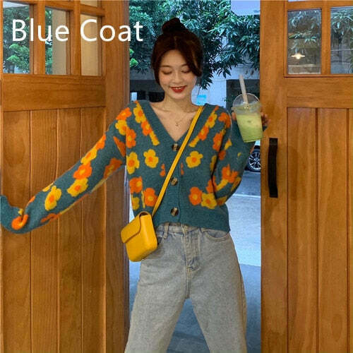 Floral Camisole Top & Cardigan Set - Y2K Fashion Aesthetic for Women - Coquette & Grunge Style