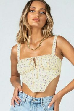 Floral Corset: Y2K Fashion Statement for Women - Coquette Aesthetic, Grunge Style, Cottagecore Vibes