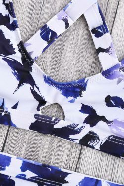 Floral Cut Out Bandage High Waist Bikini - Y2K Fashion Swimwear for Women